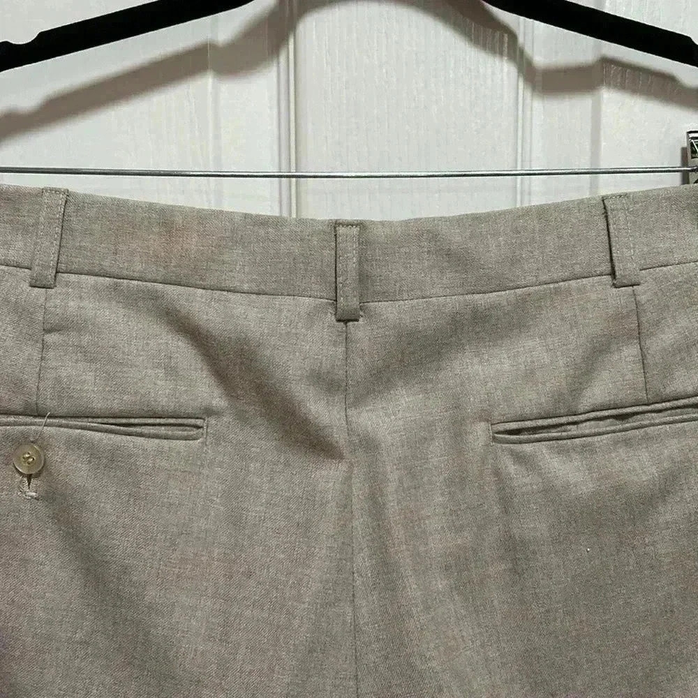 Vintage 80’s 100% Wool 3 Piece Suit Formal Wear Men’s Neutral Color 34x32 42R - Picture 10 of 16